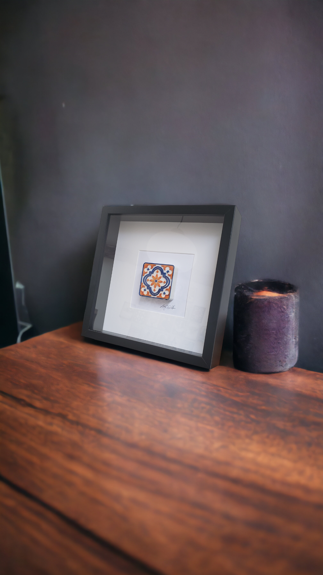 Hand-painted rococo tile, each piece is created from high-quality plaster, expertly shaped to molded. With a keen eye for detail, Lindsay hand-paints and finishes every creation, ensuring a lifelike representation. To add a personal touch, Lindsay signs each painting herself.