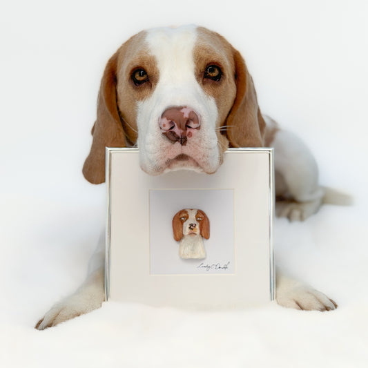 Handmade Custom 3D Pet Dog Portraits 6"X 6"frame | Irish Handmade Art