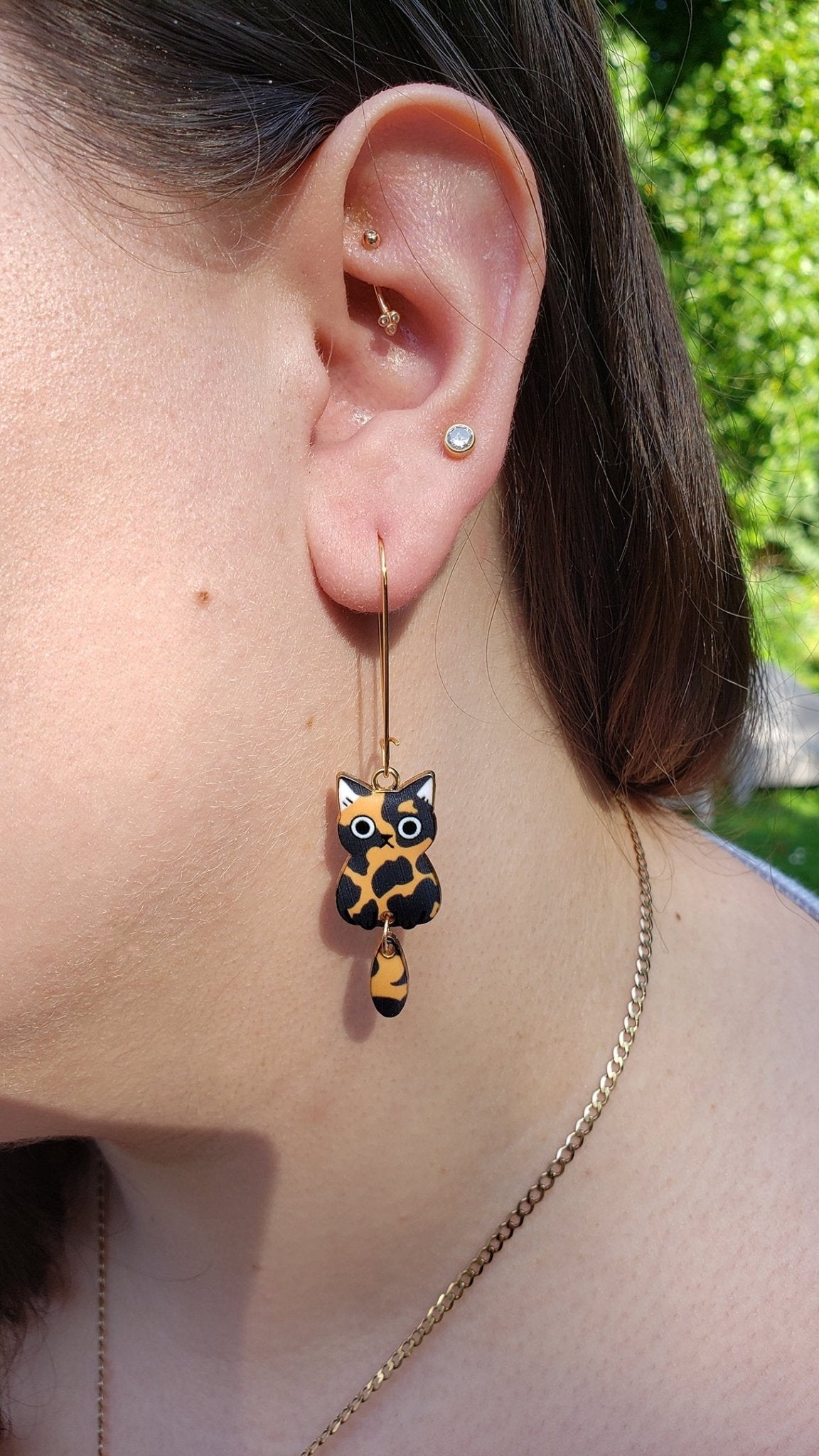Enamel Cat Earrings | Irish Handmade Jewellery - Lincraft Design
