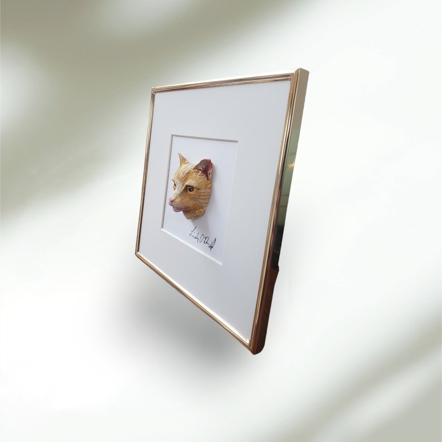 Handmade Custom 3D Pet Cat Portraits 6"X 6"frame | Irish Handmade Jewellery - Lincraft Design