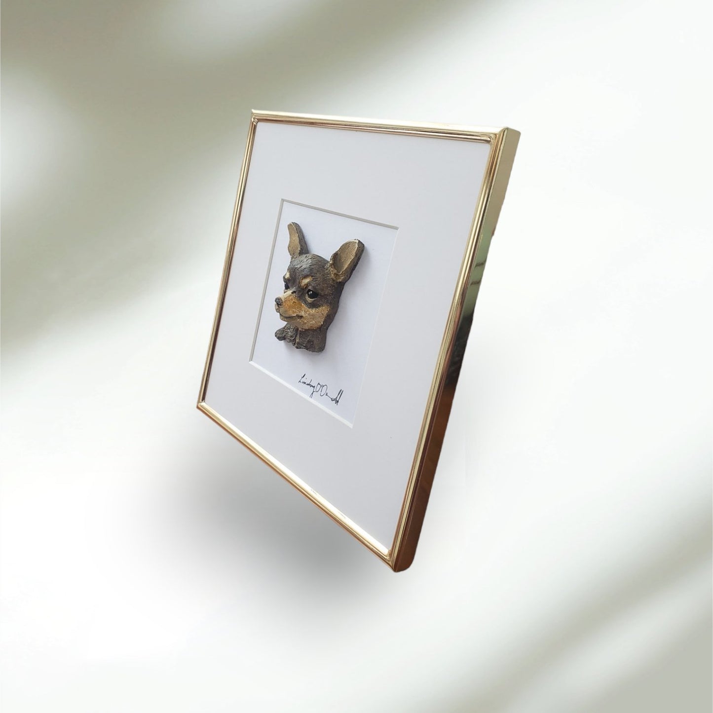 Handmade Custom 3D Pet Dog Portraits 6"X 6"frame | Irish Handmade Jewellery - Lincraft Design
