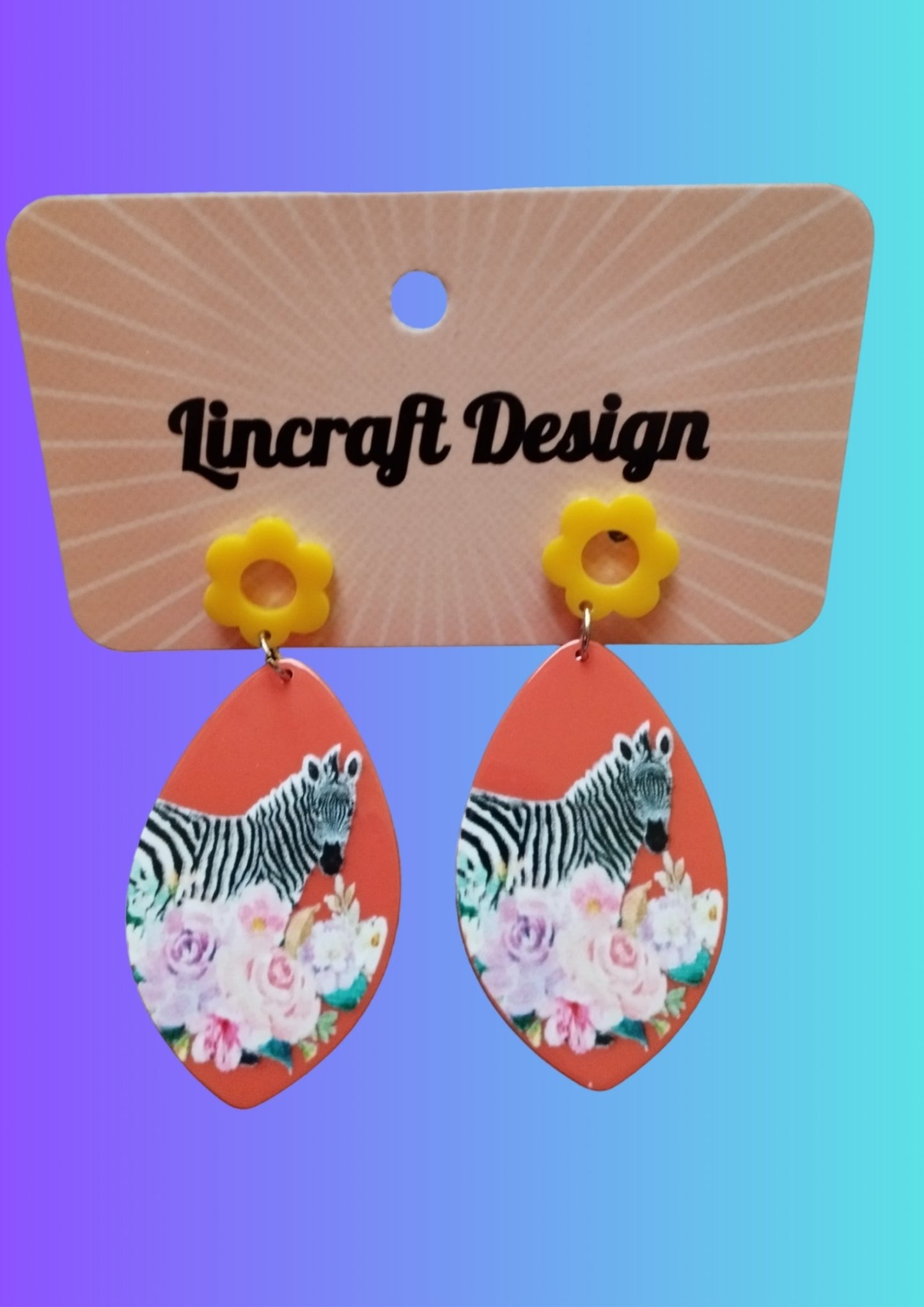 Zebra Oval Earrings - Lincraft Design