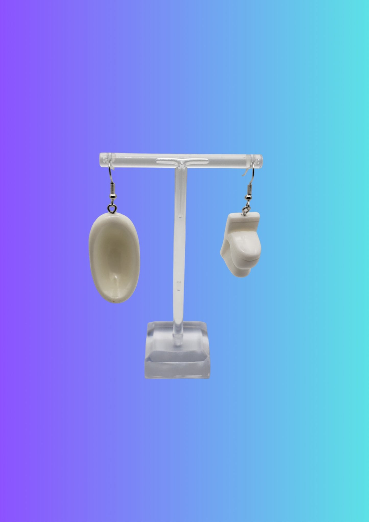 Acrylic 3D Toilet and Bath Earrings | Irish Handmade Jewellery - Lincraft Design