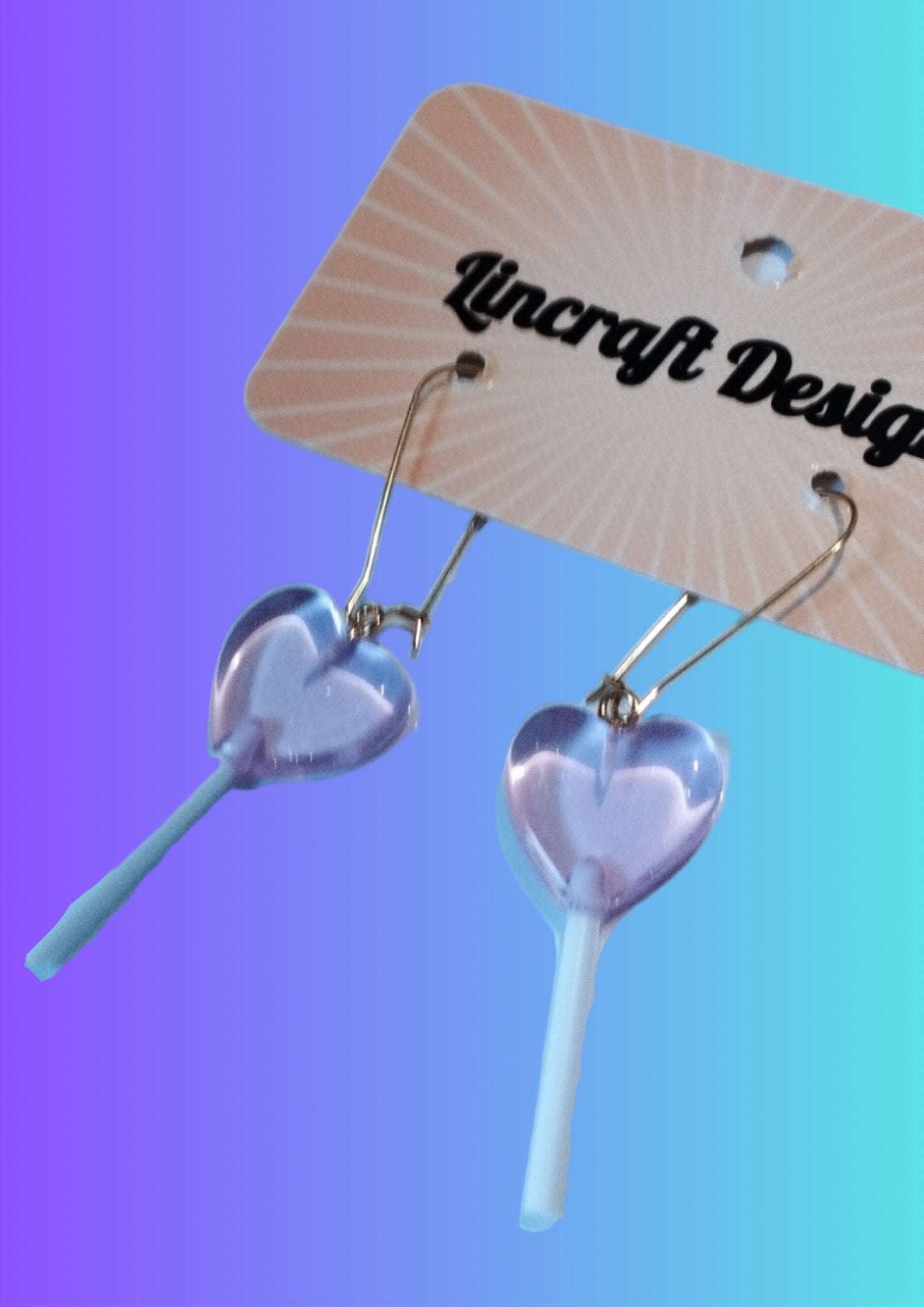 Colorful Heart Lollipop Acrylic Earrings | Irish Handmade Jewellery - Lincraft Design