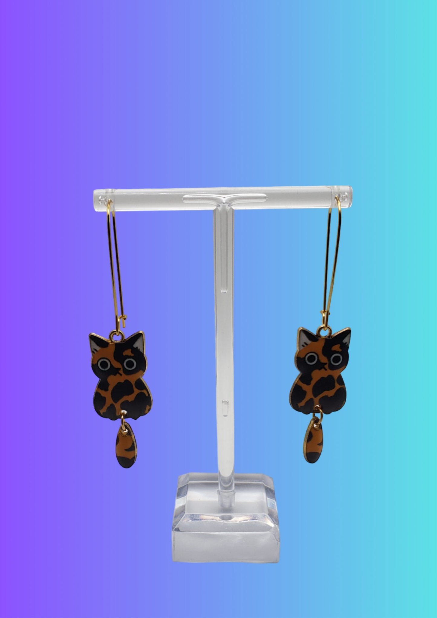 Enamel Cat Earrings | Irish Handmade Jewellery - Lincraft Design