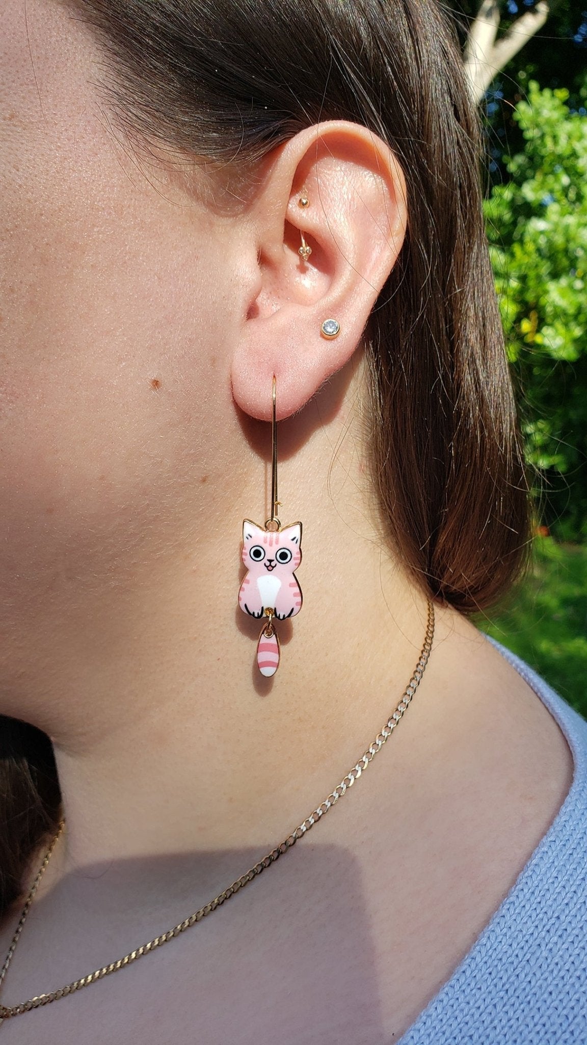 Enamel Cat Earrings | Irish Handmade Jewellery - Lincraft Design