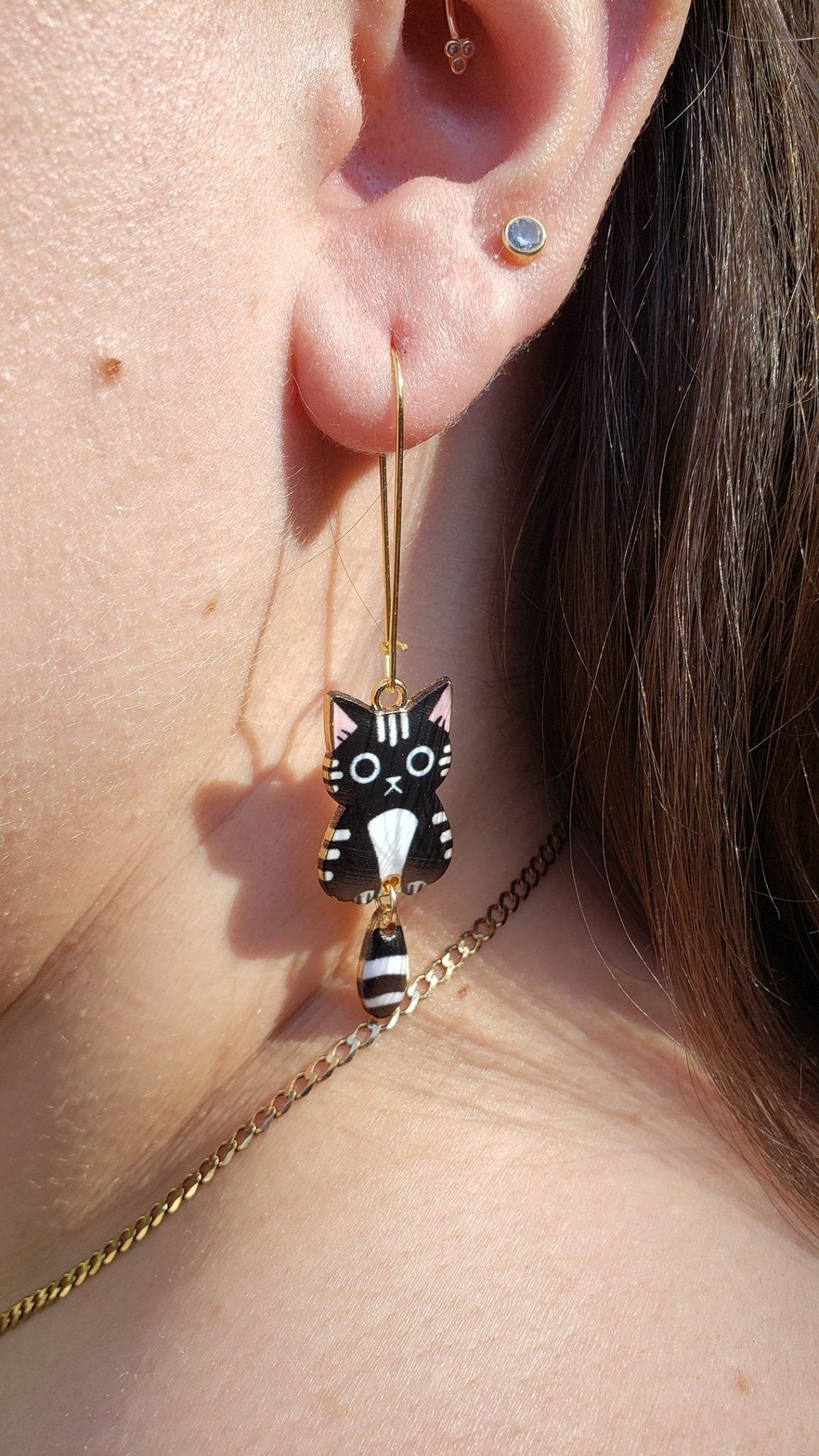 Enamel Cat Earrings | Irish Handmade Jewellery - Lincraft Design