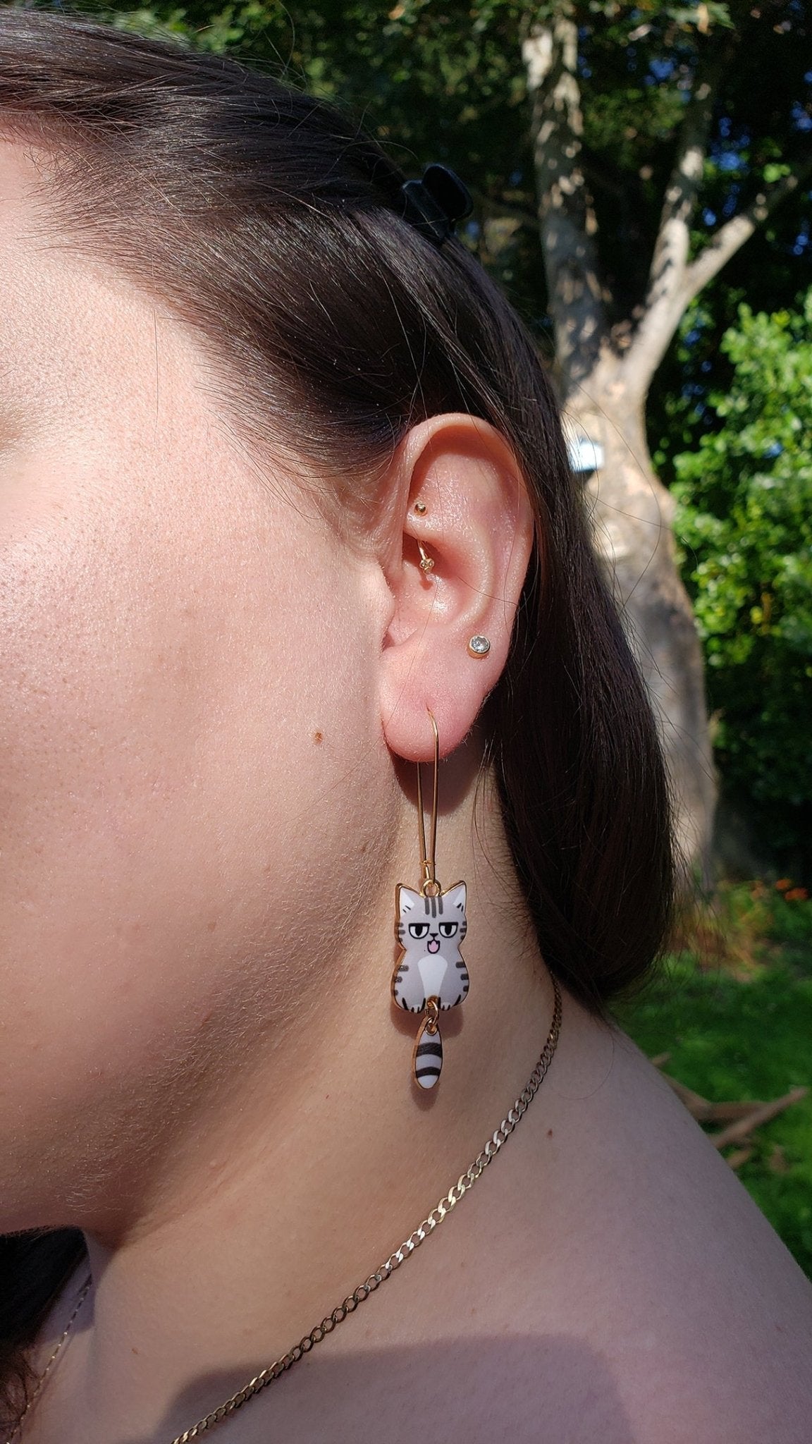 Enamel Cat Earrings | Irish Handmade Jewellery - Lincraft Design