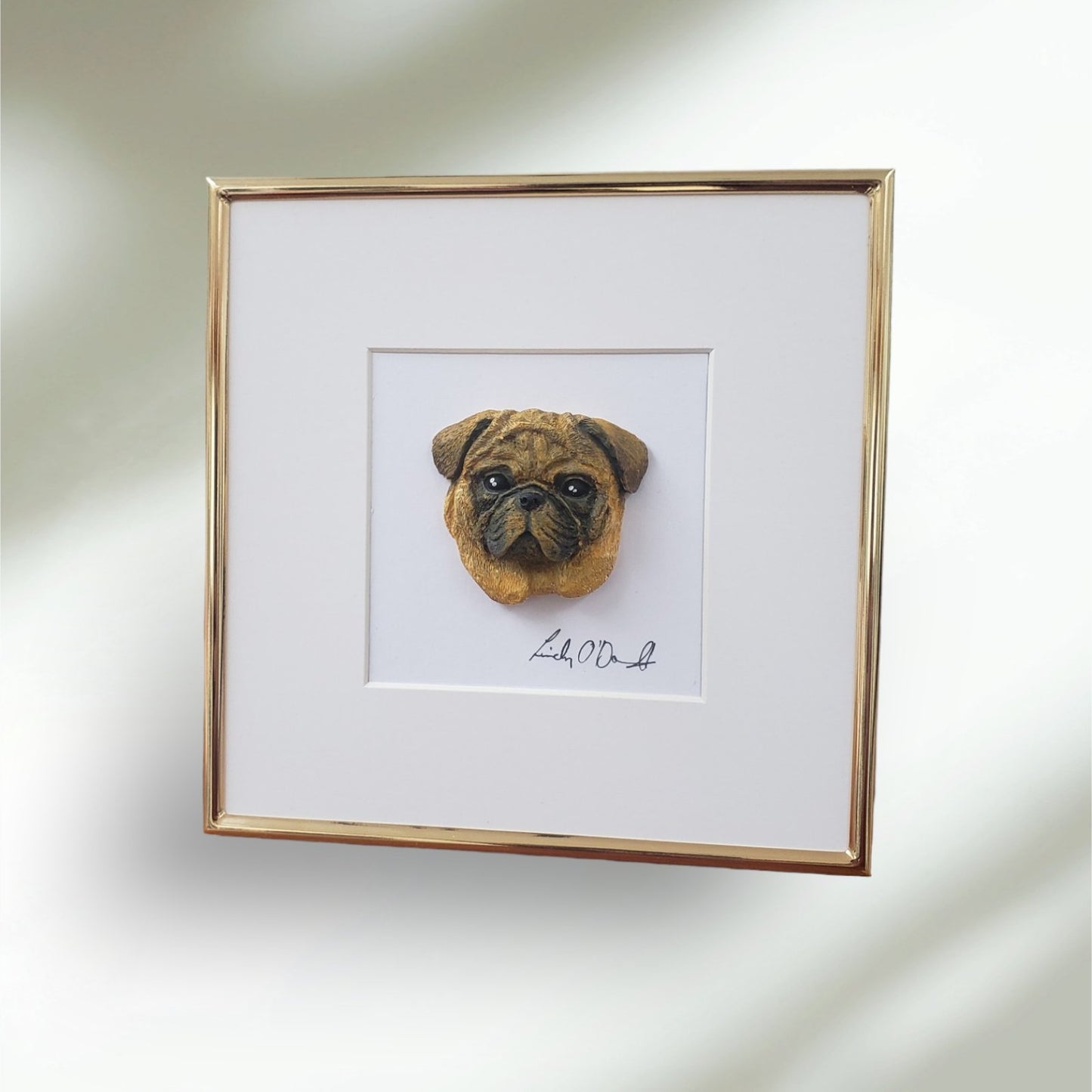 Handmade Custom 3D Pet Dog Portraits 6"X 6"frame | Irish Handmade Jewellery - Lincraft Design