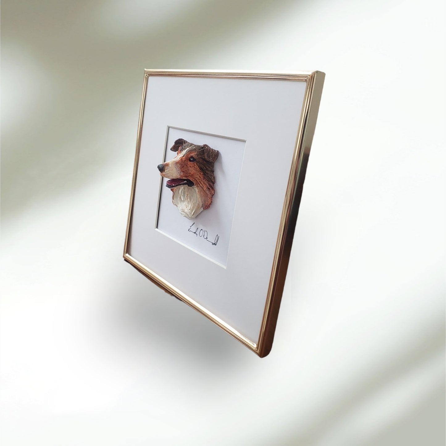 Handmade Custom 3D Pet Dog Portraits 6"X 6"frame | Irish Handmade Jewellery - Lincraft Design