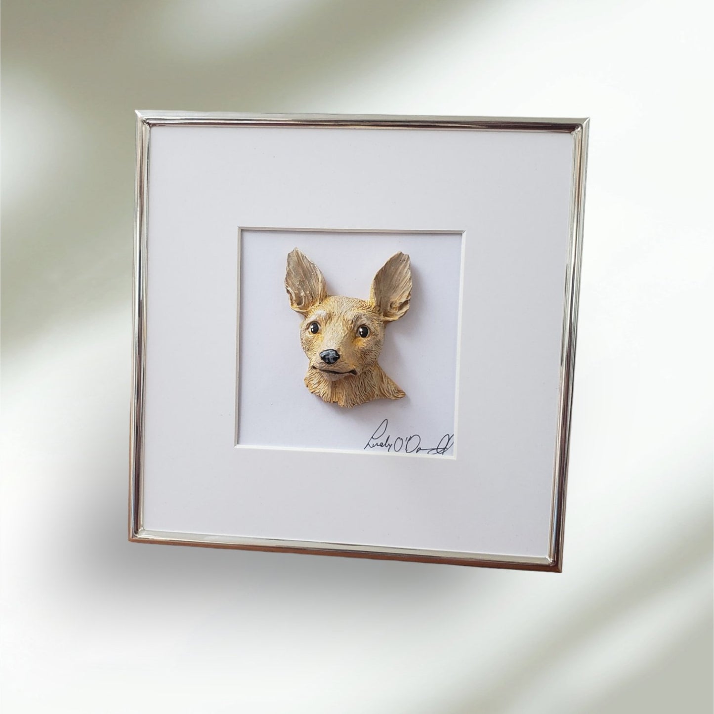 Handmade Custom 3D Pet Dog Portraits 6"X 6"frame | Irish Handmade Jewellery - Lincraft Design